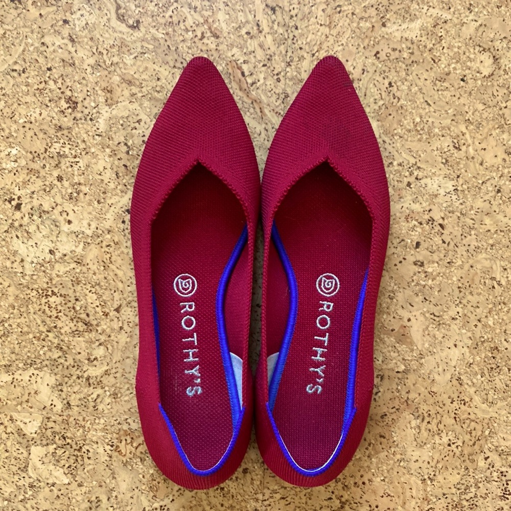 Rothy’s Point Flat in Chili Red Size 9.5